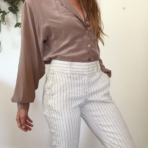 LOFT Pants - Pin-stripe cropped pants